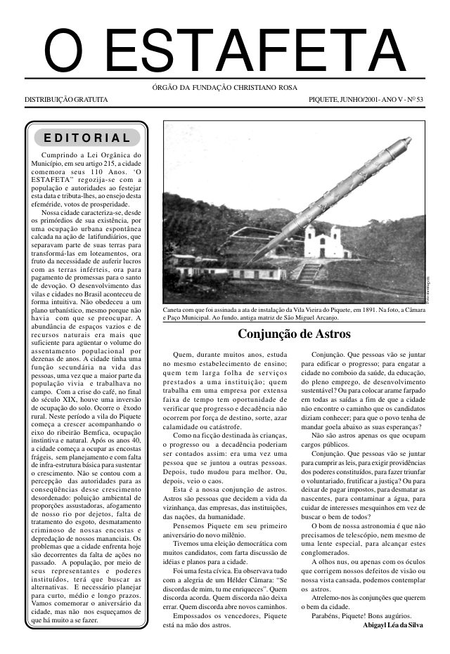 O Estafeta nº 53 — junho de 2001