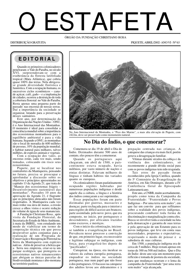 O Estafeta nº 63 — abril de 2002