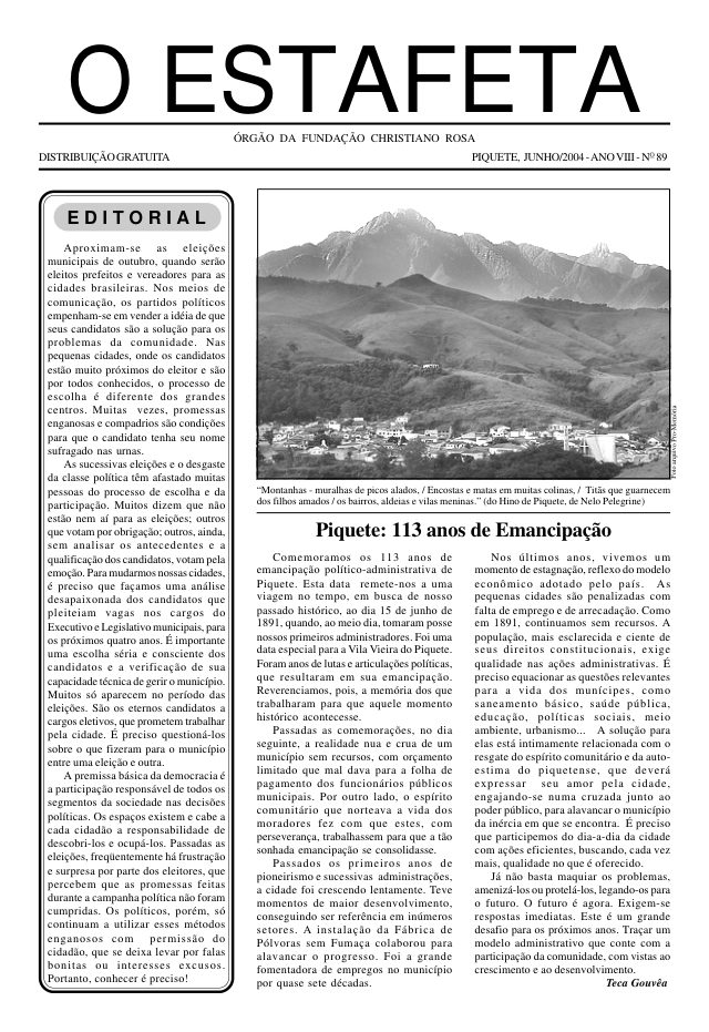 O Estafeta nº 89 — junho de 2004