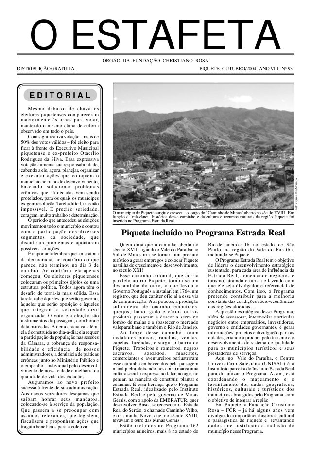 O Estafeta nº 93 — outubro de 2004